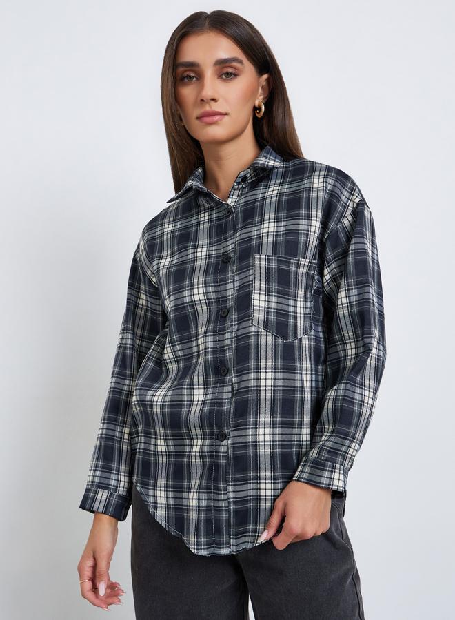 ستايلي قميص كاروهات بأكمام طويلة وقَصَّة واسعة - Image 3